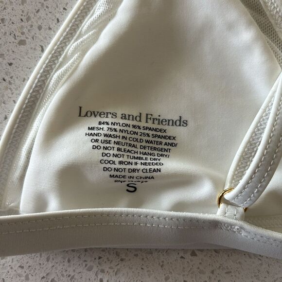 LOVERS + FRIENDS Revolve White Cashel Bikini Top size S - Picture 5 of 6